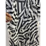 LuLaRoe  Women's Coverup Long Sheer Short Sleeve Abstract Black White Small Photo 6
