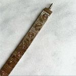 Vintage Etched Gold Tone Floral Panels Tile Bracelet 7” Long Paneled Mod MCM Photo 5