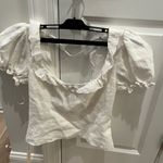 Reformation NWT Alice Linen Short Puff Sleeve Top White 8 Photo 5