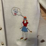 VTG Andreno Argento Womens Large White Embroidered Novelty Golf Cardigan Photo 2