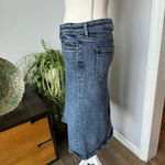 IRO  Jeans Denim Pencil Patchwork Midi Skirt Washed Blue Size 26 Retro 90s Casual Photo 2