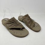 Taos Gift 2 Ruched Leather Comfort Shoes Sandals Metallic Tan Taupe women 10 New Photo 0