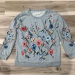 Sundry  Grey Floral Embroidered Oversized Crewneck Sweater Women’s 1 (Small) Photo 1