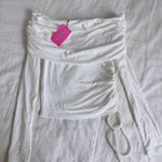 Edikted  White Fold Over Drawstring Longsleeve Top NWT Photo 0