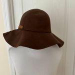 Adore Me NWT Adora Woman’s Hats Floppy Brim Brown Wool Hat Braided Leather Trim, Photo 1