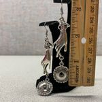 Silver Victorian Hand & Sun Dangle Ear Wire Earrings Gothic Witchy Jewelry Photo 4