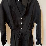 Vitamin A  The Getaway Romper - Black EcoLinen NEW Photo 4