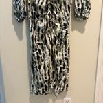 Mango NWT Mng Long Dress Animal Print Ruched US Sz 0 Mob Wife Dark Romantic Boho Photo 3
