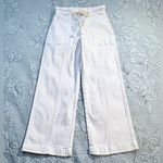 Hudson Jeans Hudson Wide Leg Front Seam White Ankle Crop Jeans with Attached Tie – Size 8💛 Photo 1