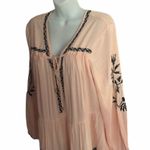 Venus BOHO Peasant Top Blouse Embroidered Size L Peach Lightweight Free Spirit Photo 2