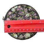 Coach  Black Purple Round Coin Case Posey Print Wallet 66673 Photo 5