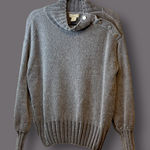 Cynthia Rowley  Gray Chenille Button Shoulder Funnel Neck Sweater Womens Size S # Photo 0