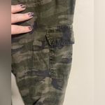 Anthropologie Sanctuary  Cropped Cargo Pull On Linen Camo Pants Camouflage Small Photo 2