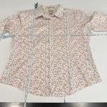 LL Bean Floral Wrinkle Free Pinpoint Oxford 3/4 Sleeve Button Up Shirt SMALL Photo 4