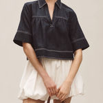 Pilcro  • Short-Sleeve Denim Swing Top Photo 0