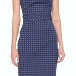Banana Republic  Size 4‎ Bi-Stretch Racer-Neck Sheath Dress Blue Gingham Summer Photo 0