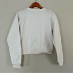 🦋 White Cropped Dancing Skeleton Crew Neck Sweatshirt Halloween Spooky Small Photo 3