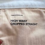 7 For All Mankind NWT  Distressed High-Waist Crop Straight Button Fly in White 32 Photo 12