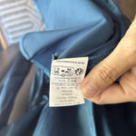 Grace Karin  Women's Tied Front Long Sleeve Blue Midi Blouson‎ Dress Small NWT Photo 8