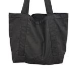 Black Canvas Tote Bag Red Floral Print Large Reusable Shopping Handbag Photo 3