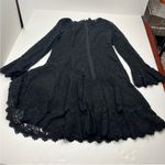 Shani Tiered Flounce Double Ruffle Lace Dress Womens SZ 10 Black Long Sleeve NEW Photo 14