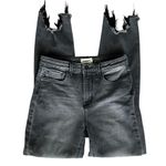 L'Agence L’Agence Womens High Line Vintage Gray Distressed Cropped Raw Hem Slim Leg Jeans Photo 2