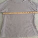 Ekouaer  Beige Ribbed Knit Set Short Sleeve Top Shorts Sleepwear Lounge Size M Photo 6