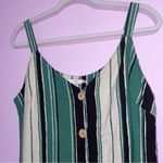 Lush Clothing Lush Mini Dress Women Size M Linen Button Up Stripe Casual Preppy Coastal Boho Photo 2