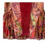 Boston Proper Women's Floral Tiered Ruffle Mini Skirt Pink Size 8 Boho Fairy Photo 4
