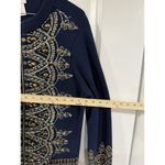Chico's Chico’s Demitria Cardigan Navy Gold Beaded Embroidered Zip Jacket Sz 1 Photo 10