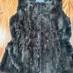 Melody Faux Fur Vest Gray Soft Plush Cozy Layering | Adjustable Waist Size Small Brown Photo 13