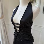 With Jean Black Harlow Dress Mini Lined Halter Sexy Gothic $249 XS Photo 4