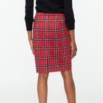 J.Crew Red Holiday Stewart Tartan Plaid Pencil Skirt Sz.22W NWT Photo 1