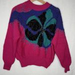 Jaclyn Smith VTG 90s Beaded Floral Sweater Womens S Pink Purple Knit Retro Glam Photo 0