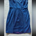 Lulus Women's Shiny Royal Blue Metallic Sleeveless Lined Mini Dress Size Small Photo 4
