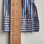 J. McLaughlin  Women's Medium Button Down Blue And Pink‎ Stripe Cotton Blend Photo 8