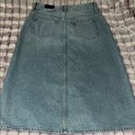 Old Navy Blue Gold Midi A-Line Skirt with Slit Photo 10