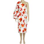 Anthropologie HUTCH x One Shoulder Peplum Midi Dress, Red, 0 (US) Photo 8