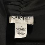 Carmen Marc Valvo Womens Top Sleeveless V Neck Draped Stretch Black S Photo 2