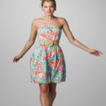 Lilly Pulitzer  Wyatt‎ Strapless Mini Dress in Flamingo Print Size 0 Photo 5