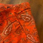 Willi Smith  Shorts 6 Orange white green Paisley Flat Front Chinos Pocket Casual Photo 2