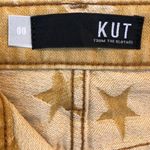 Kut From The Kloth NEW Jane High Rise Star Print Jean Shorts Tan 00 Embroidered Photo 5