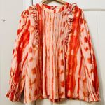 Anthropologie  Samant Chauhan Emilia Ruffled Tie-Dye Blouse Photo 3