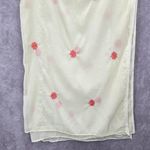 None Cream Pink Flower Embroidered Long Indian Dupatta Shawl Scarves Wrap Scarf 70x34 Photo 2