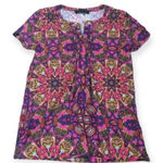 Jones New York Women’s Multicolor Geometric Print Short Sleeve Top Size S Pink Photo 0