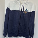 Disneyland Resort Zipped Hoodie Embroidered Mickey Compass Blue/White Size Large Photo 0