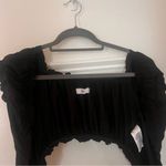 Adika Black Ruffled Crop Top Photo 1