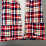 Vintage 70s Vest Plaid Open Front Women Lined Pockets Handmade‎ Red Blue White Size M Photo 3