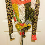 Blank London leopard abstract multi print cropped wrap top Black Size XS Photo 0