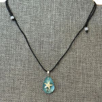 Starfish Light Blue Acrylic Satin Cord Necklace NEW Photo 0